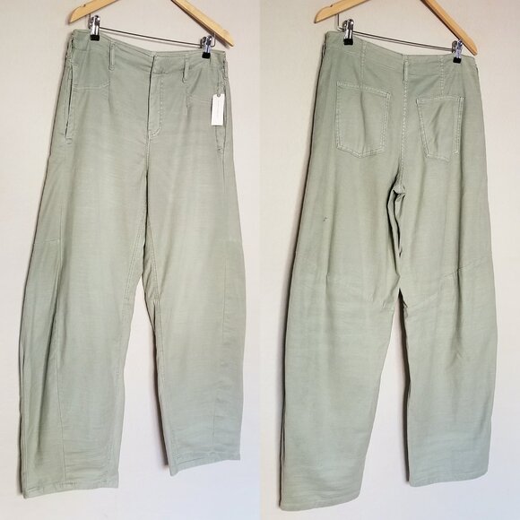 NEW Anthropologie Pilcro The Vintage Bow Barrel Full Length Pants 29 Grey $148 - Picture 16 of 16